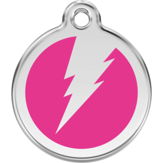 Red Dingo Flash Hot Pink Tag - Lifetime Guarantee - Cat, Dog, Pet ID Tag Engraved