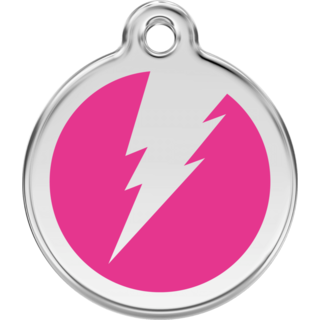 Red Dingo Flash Hot Pink Tag - Lifetime Guarantee - Cat, Dog, Pet ID Tag Engraved
