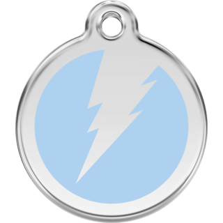 Red Dingo Flash Light Blue Tag - Lifetime Guarantee - Large - Cat, Dog, Pet ID Tag Engraved