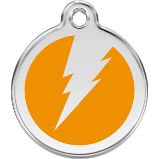 Red Dingo Flash Orange Tag - Lifetime Guarantee [size: Large] - Cat, Dog, Pet ID Tag Engraved