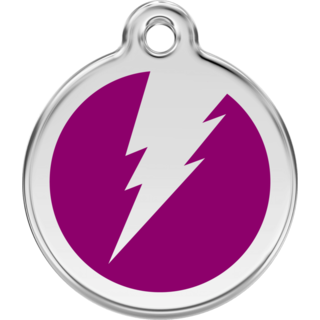 Red Dingo Flash Purple Tag - Lifetime Guarantee - Cat, Dog, Pet ID Tag Engraved