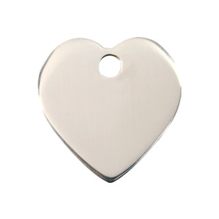 Red Dingo Stainless Steel Heart Tag  - Lifetime Guarantee - Cat, Dog, Pet ID Tag Engraved