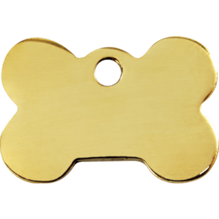 Red Dingo Brass Bone Tag - Large - Lifetime Guarantee - Cat, Dog, Pet ID Tag Engraved