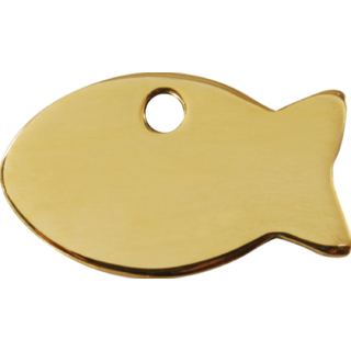 Red Dingo Brass Fish Tag - Lifetime Guarantee - Cat, Dog, Pet ID Tag Engraved