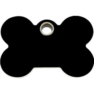Red Dingo Plastic Bone Tag - Black  - Cat, Dog, Pet ID Tag Engraved