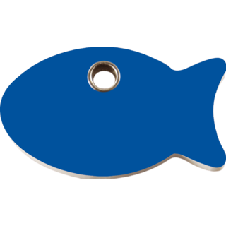 Red Dingo Plastic Fish Tag - Dark Blue  - Free Shipping - Cat, Dog, Pet ID Tag Engraved