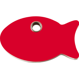 Red Dingo Plastic Fish Tag - Red  - Free Shipping - Cat, Dog, Pet ID Tag Engraved