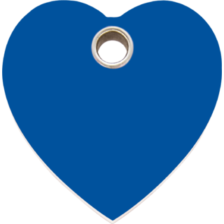Red Dingo - Plastic Heart Tag - Dark Blue  Engraved