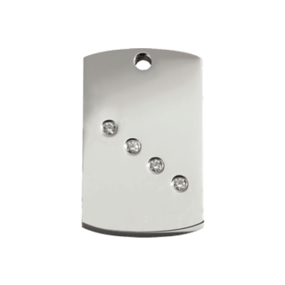 Red Dingo Diamante Rectangle Tag - Lifetime Guarantee - Cat, Dog, Pet ID Tag Engraved