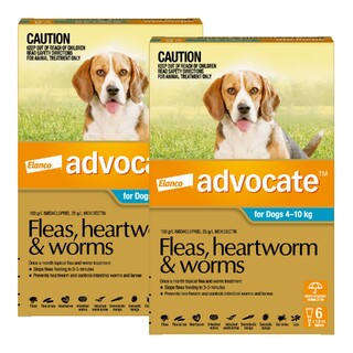 Advocate for Dogs 4-10kg (Aqua)- Fleas, Heartworm & Worms - 12 Pack