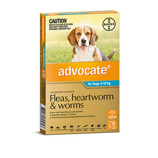 Advocate for Dogs 4-10kg (Aqua)- Fleas, Heartworm & Worms