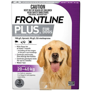 Frontline Plus for Large Dogs 20-40kg (Purple) - 6 Pack