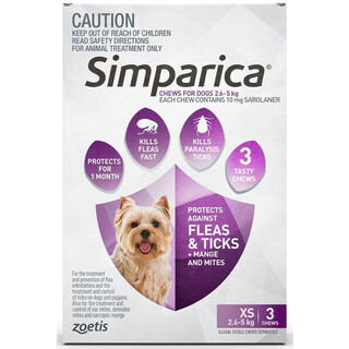 Simparica Puppy & Small Dog 2.6 - 5 kg (Purple) 10mg