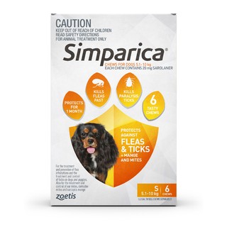 Simparica Small Dog 5.1 - 10kg 20mg (Orange) 20mg - 12 Pack