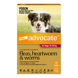 Advocate for Dogs 10-25kg (Red) - Fleas, Heartworm & Worms