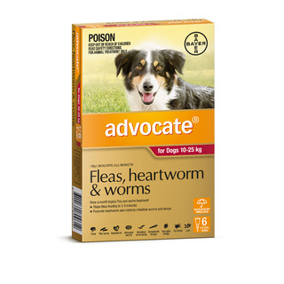 Advocate for Dogs 10-25kg (Red) - Fleas, Heartworm & Worms
