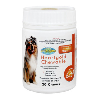 Vetafarm Heartgold Chewable Tablets for Dogs 12-22kg