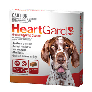 Heartgard 30 Plus Chews for Large Dogs 23-45 kg (Brown) - 6 Pack