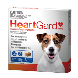 Heartgard 30 Plus Chews for Small Dogs Up to 11 kg (Blue) - 6 Pack