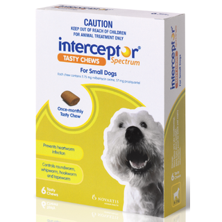 Interceptor Spectrum Tasty Chews for Small Dogs 4-11kg (Green) - 6 Pack