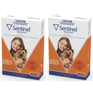 Sentinel Spectrum Tasty Chews for Very Small Dogs Up to 4 kg (Brown) - 12 Pack