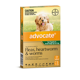 Advocate for Puppies and Small Dogs Up to 4kg (Green) - Fleas, Heartworm & Worm