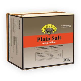 Olsson Plain Iodised Salt Block 20kg (out of stock)