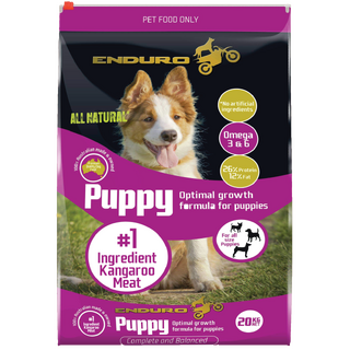 Enduro PUPPY dog food - With real Kangaroo Meat - 20kg