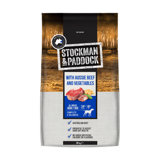 Stockman Paddock Aussie Beef & Veg Adult Dry Dog Food 20kg
