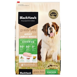 Black Hawk Dog - Adult - Grain Free - Large Breed - Chicken & Rice Dry Food 15kg