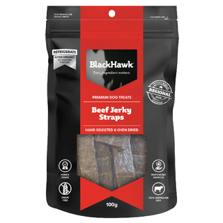 Black Hawk Beef Jerky Straps - 100gm treats