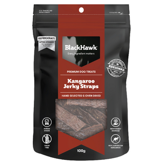 Black Hawk Kangaroo Jerky Straps - 100gm treats