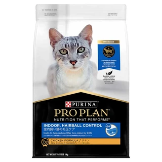PRO PLAN Cat - Indoor Hairball Control - Chicken Dry Cat Food 3kg