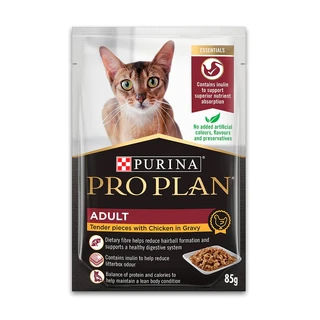 PRO PLAN Cat - Adult Chicken Gravy - Wet Cat Food Pouches 85gm x 12 