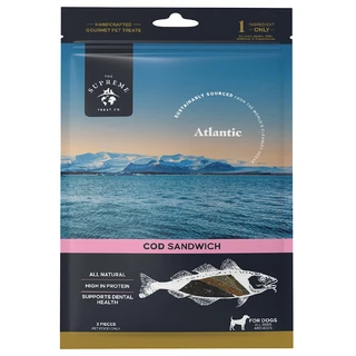 The Supreme Treat Co - Cod Fish Sandwich - Dog treats - 3pack