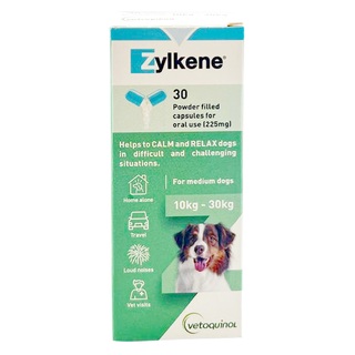 Zylkene Calming Supplement For Medium Dogs 10-30kg (Green) 225mg - 30 Capsules