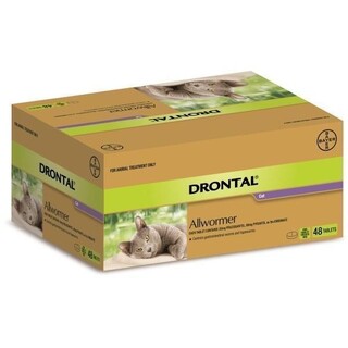 Drontal Allwormer for Cats Up to 4kg - 48 Tablets