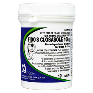 Fido's Closasole Wormer for dogs - 100 Tablets