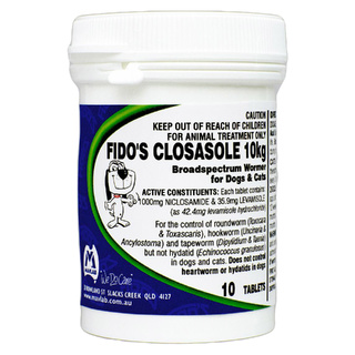 Fido's Closasole Wormer for dogs - 10 Tablets