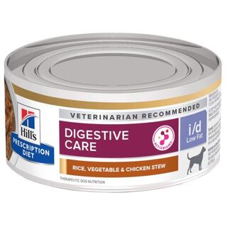 Hill's Prescription Diet Dog i/d Low Fat Rice, Vegetable and Chicken Stew - Wet Food 156gm x 24 Cans