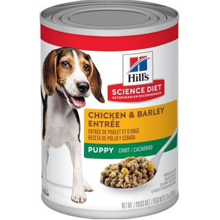 Hill's Science Diet Dog - Puppy Chicken & Barley Entrée - Wet Food 370gm x 12 Cans