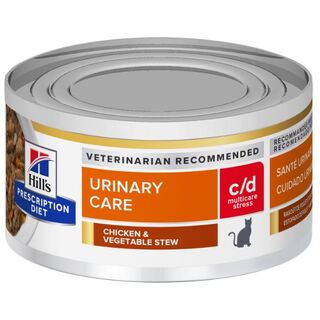 Hill's Prescription Diet c/d Multicare Stress Chicken & Vegetable Stew Cat Food 82gm x 24 Cans