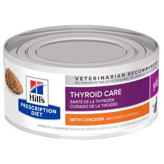 Hill's Prescription Diet y/d thuroid Care with Chicken Wet Cat Food 156gm x 24 cans