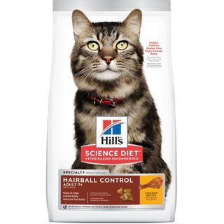 Hill's Science Diet Cat Adult 7+ Hairball Control - Chicken Recipe Dry Cat Food 4kg