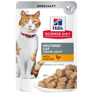 Hill's Science Diet Cat - Neutered Young Adult with Chicken - 85gm x 12 pouches