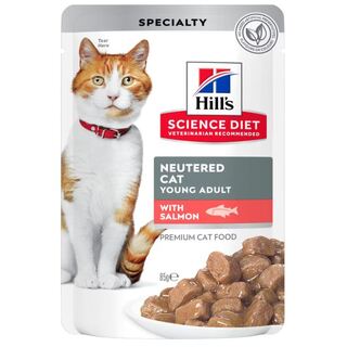 Hill's Science Diet Cat - Neutered Young Adult with Salmon - 85gm x 12 pouches