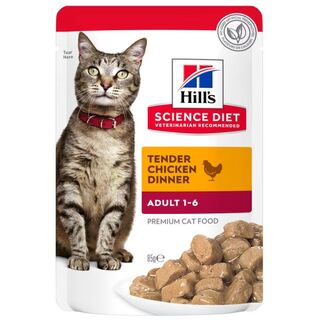 Hill's Science Diet Cat Adult 1-6 Chicken Dinner - 85gm x 12 pouches
