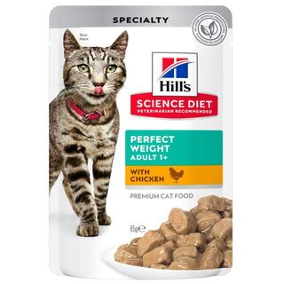 Hill's Science Diet Cat Adult Perfect Weight with Chicken - 85gm x 12 pouches