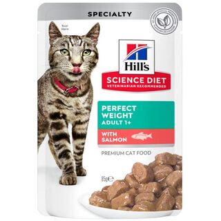Hill's Science Diet Cat Adult Perfect Weight with Salmon - 85gm x 12 pouches