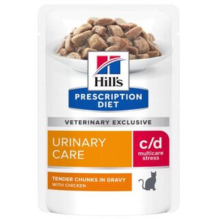 Hill's Prescription Diet c/d Multicare Stress with Chicken Wet Cat Food 85gm x 12 Pouches